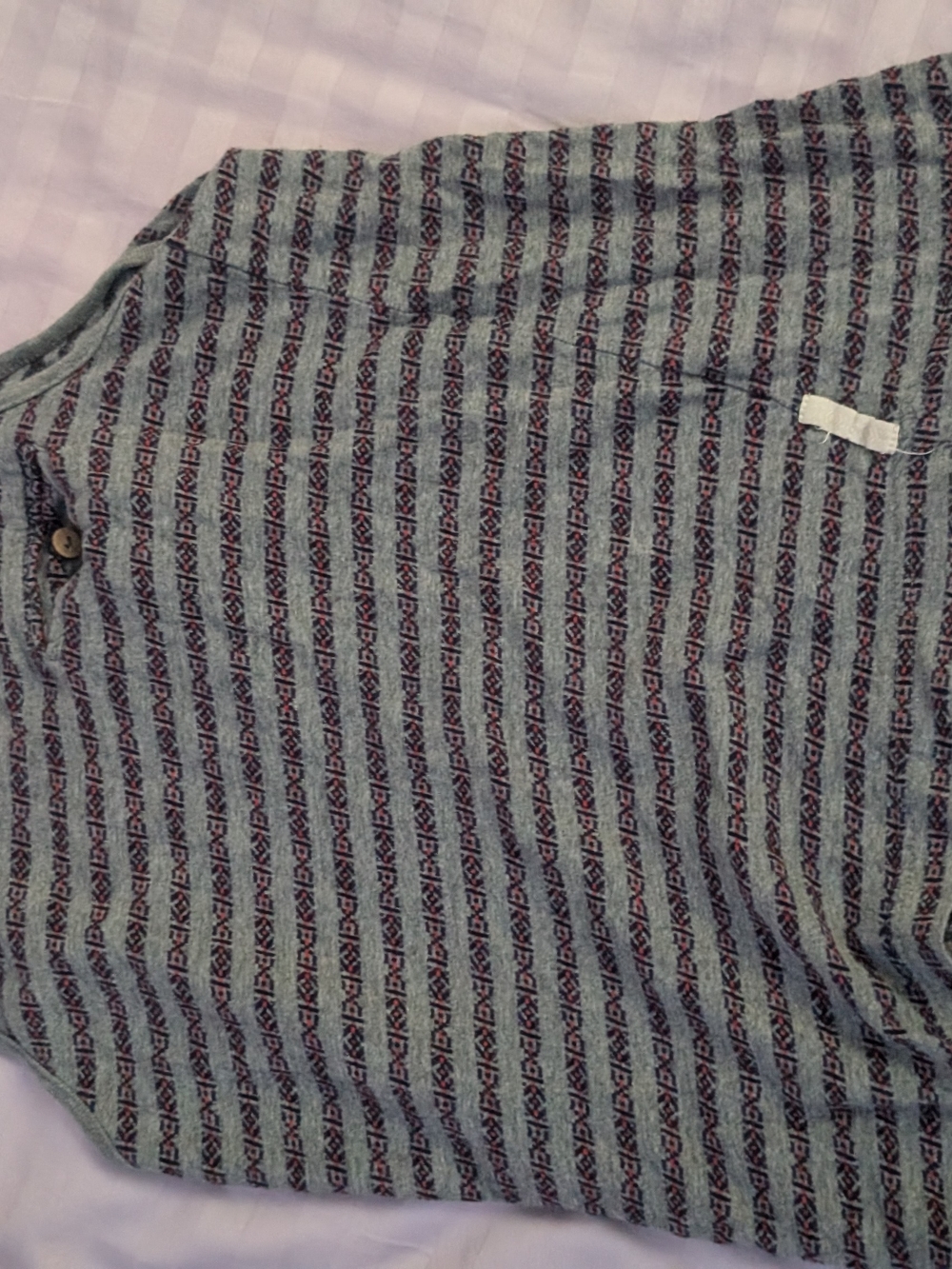 Striped Tribal Knit Top Grey Women Xs